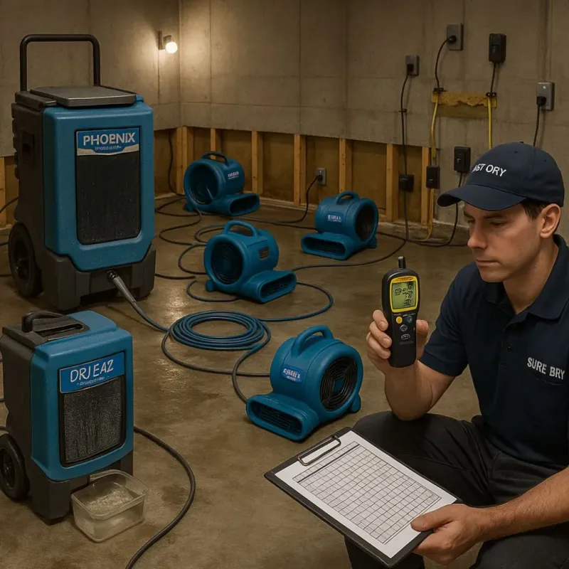 Structural Drying and Dehumidification process in Leisure Village, NJ